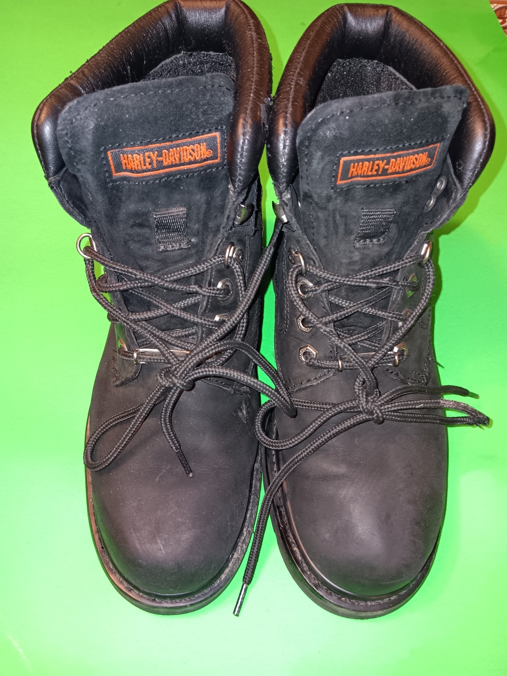 HARLEY-DAVIDSON Motorcycle Boots (#91005) Preowned Black Leather Men's Size 9.5